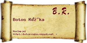 Botos Réka névjegykártya